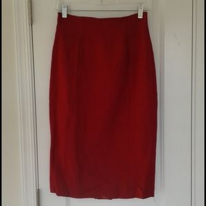 Newport News Red Linen Pencil Skirt - Size 4